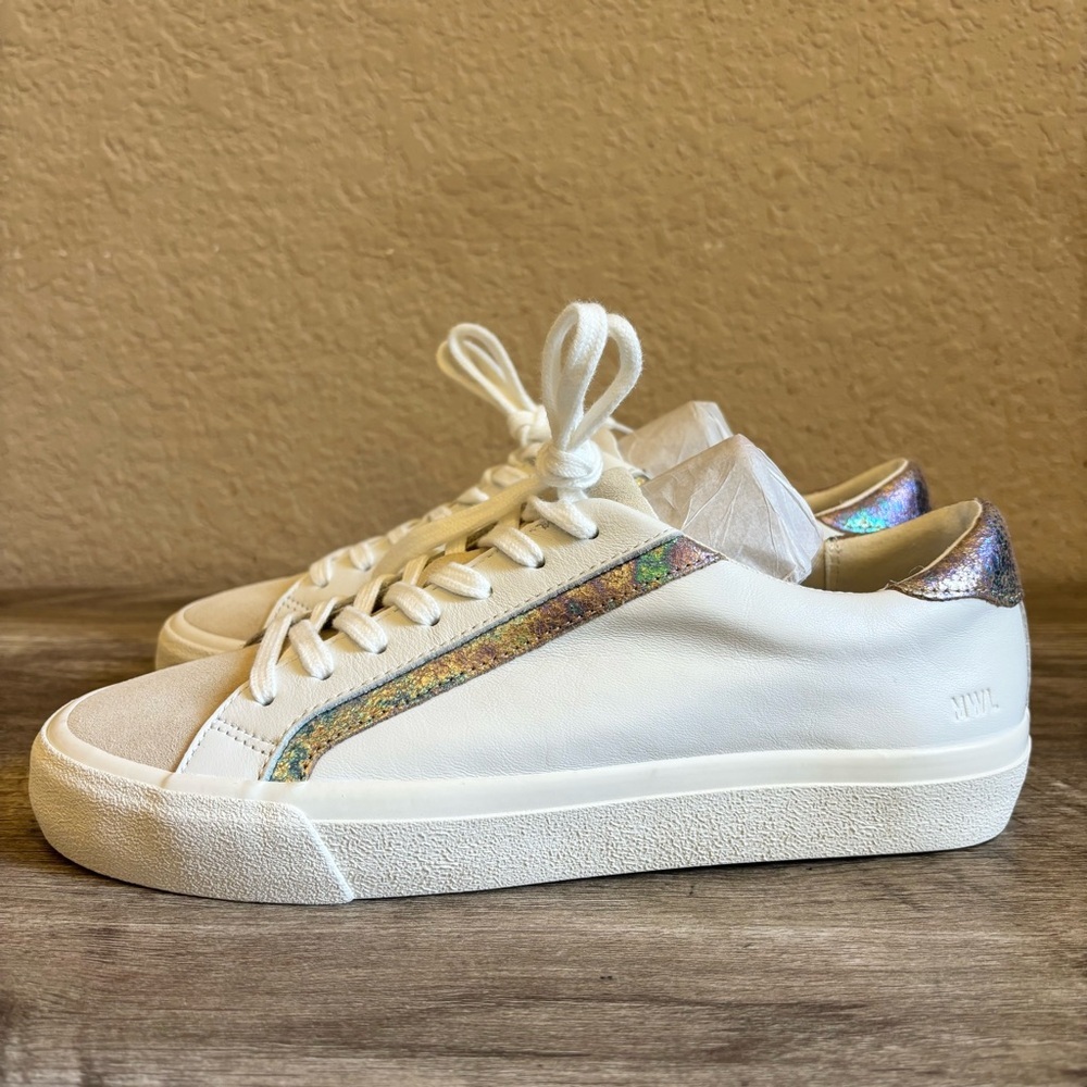 NWOB Madewell Sidewalk Low-Top Sneakers in Iridescent Leather - Picture 3 of 14